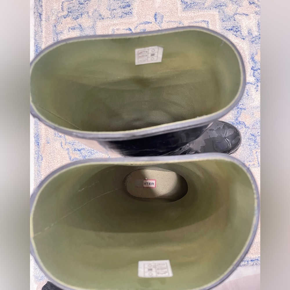 Hunter Boots Huntress Wide Leg Rain Boots, Black Size… Gem